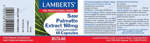 Saw palmetto Extrac 160mg 60 Tabletas - Imagen 2