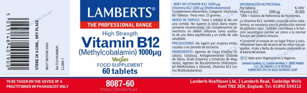 Vitamina B12 1000mcg 60 Tabletas - Imagen 2
