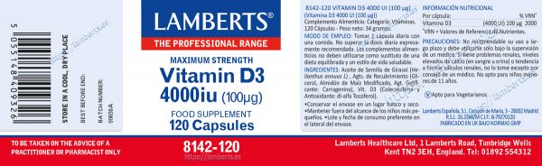 Vitamina D3 1000ui 120 Cápsulas - Imagen 2
