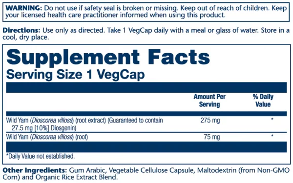 Wild yam 275mg 60 cápsulas - Imagen 2