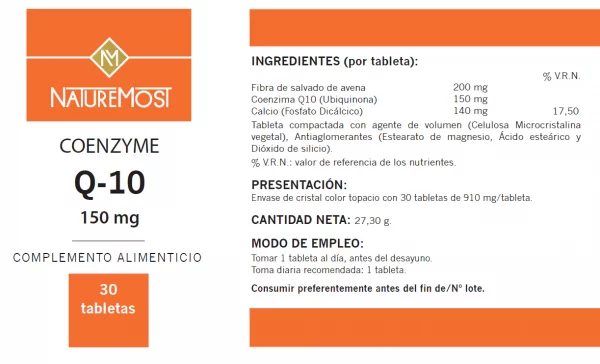 Co-enzima Q10 150 mg 30 tabletas - Imagen 2